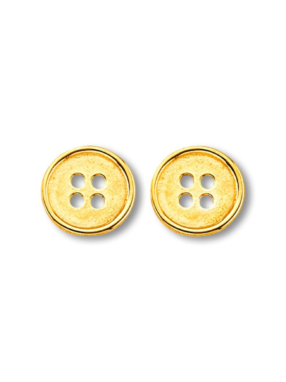 14K Yellow Gold Button Stud Earrings | Everyday Earrings By Tehrani Jewelry